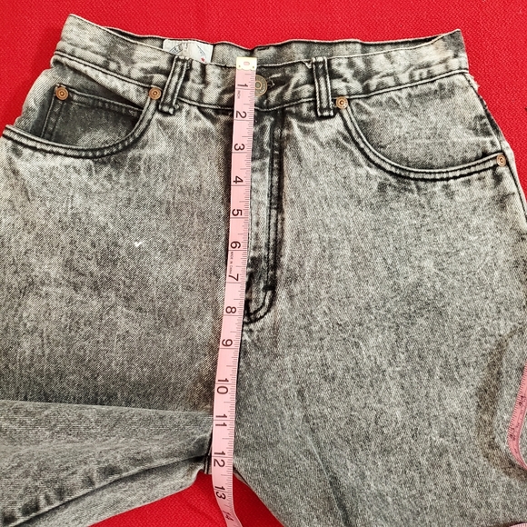 GREAT PLAINS CLOTHING CO. black stone wash faded high rise Mom jeans sz.11 80s - Picture 5 of 8